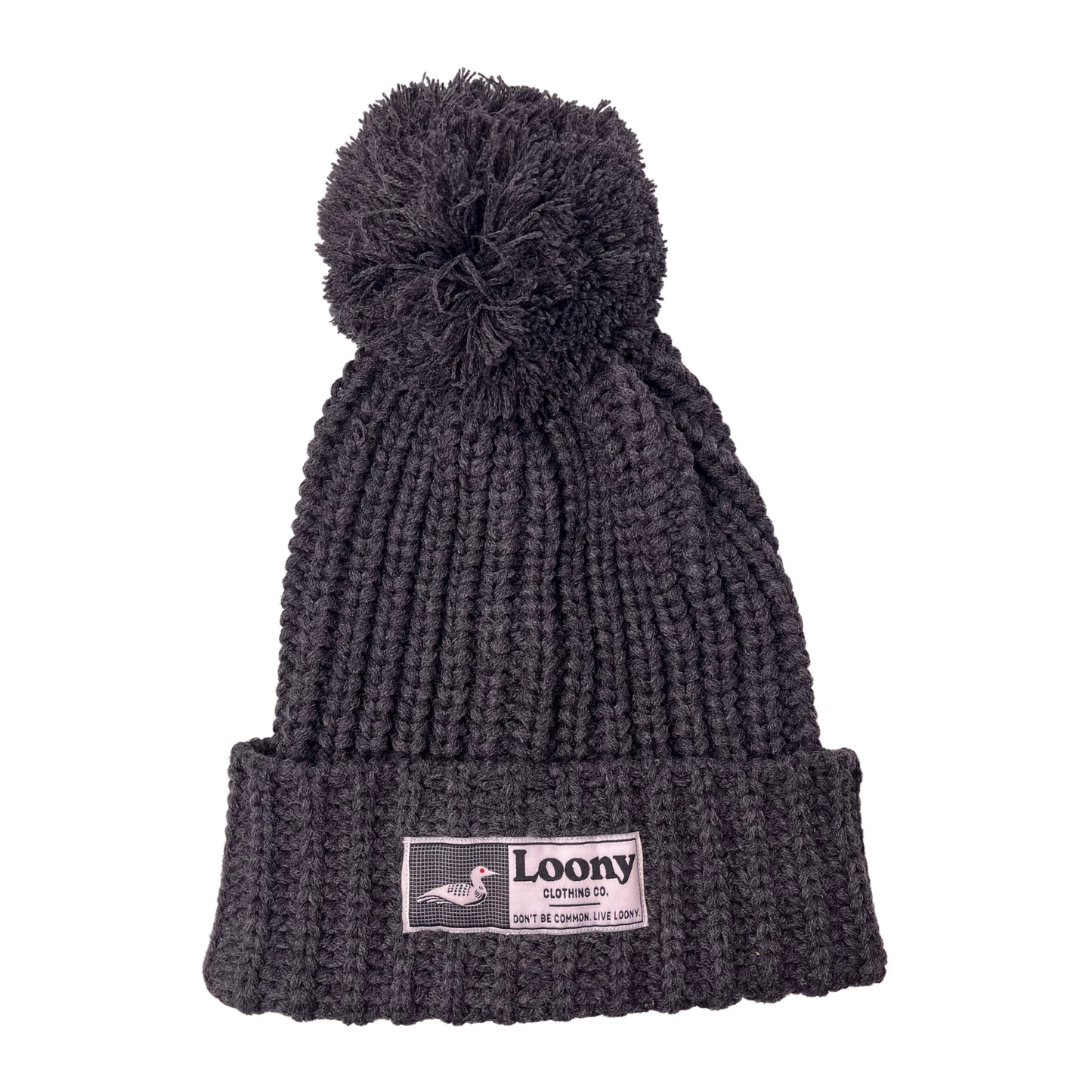 Chunky Cable Knit Hat - Charcoal