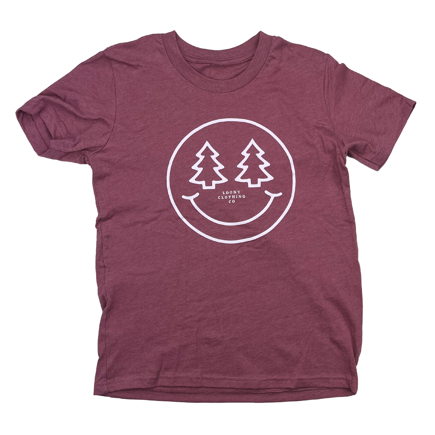 Smiley Pine Mauve Youth Tee