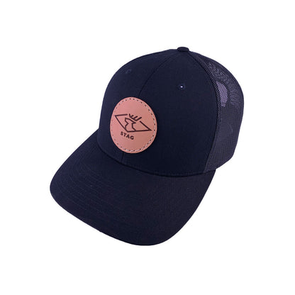 STAG Snapback Trucker Hat | Minnesota Hat, Midwest Hat, Hunting Cap, Mesh Snapback, Richardson 112, Leather Patch Hat, Wildlife, Deer Hat