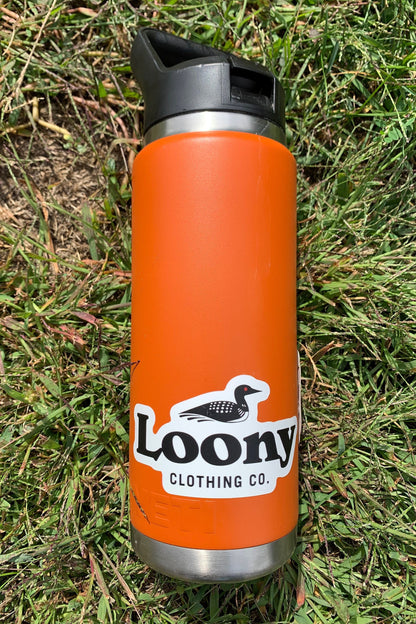 Loony Logo Sticker on Yeti Waterbottle